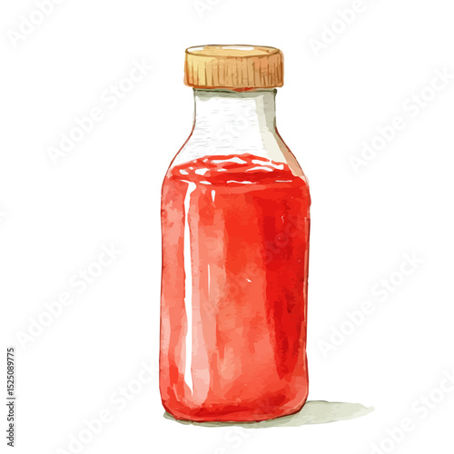 My Watercolor illustration, illustration ketchup painting isolated on a white background, illustration, AI painting design, vector illustration set, eps format