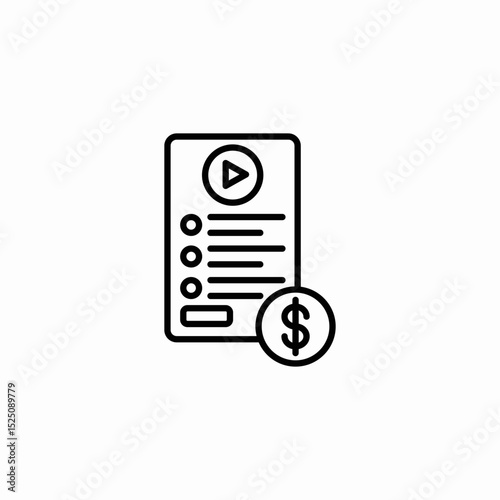 media file price icon sign vector