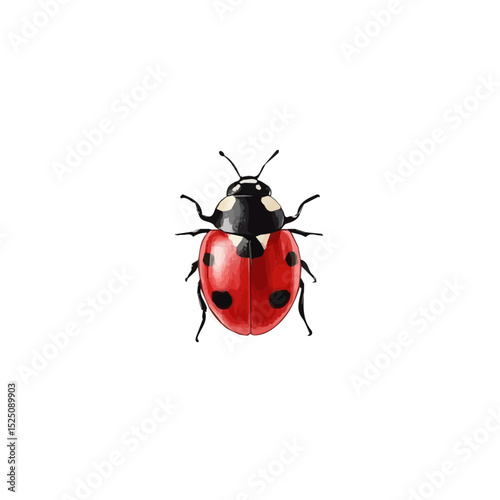 My Watercolor illustration, red ladybug painting isolated on a white background, illustration, AI painting design, vector set, eps format design,
