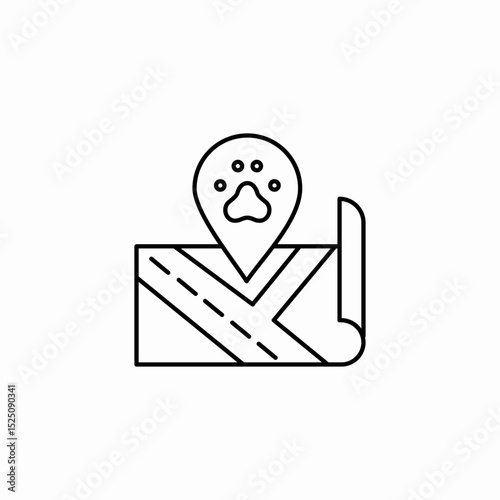 pet shop location icon sign vector