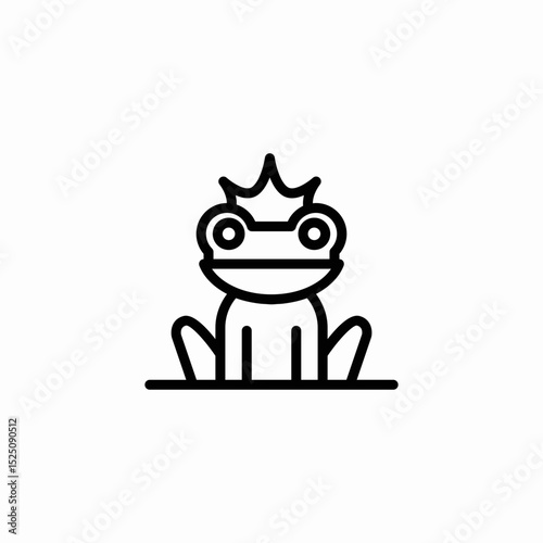 prince frog icon sign vector