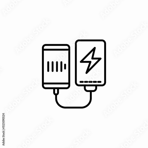 power bank charging icon sign vector