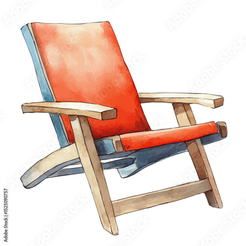 My Watercolor illustration, illustration lounge chair painting isolated on a white background, illustration, AI painting design, vector illustration set, eps format