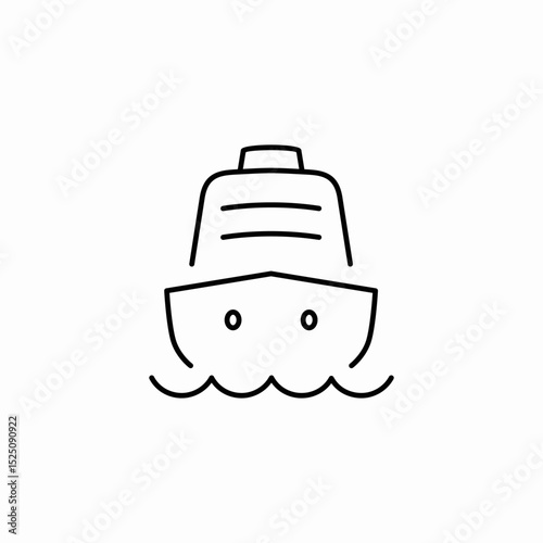 ship fron view icon sign vector