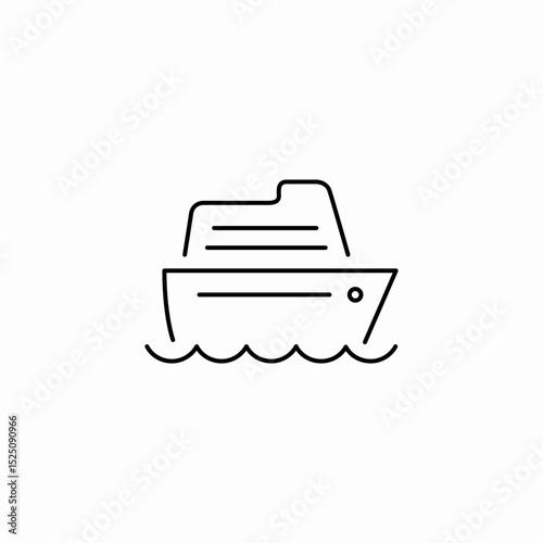 ship side view icon sign vector
