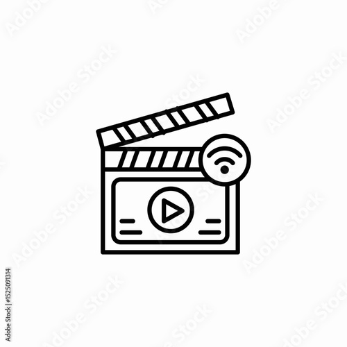 streaming production icon sign vector