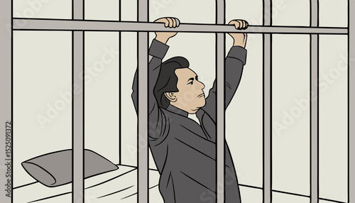 man behind bars