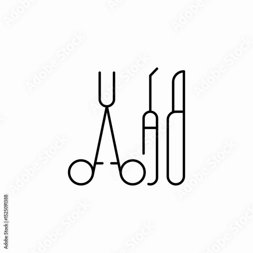 surgical instruments icon sign vector