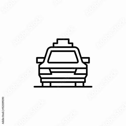 taxi front view icon sign vector