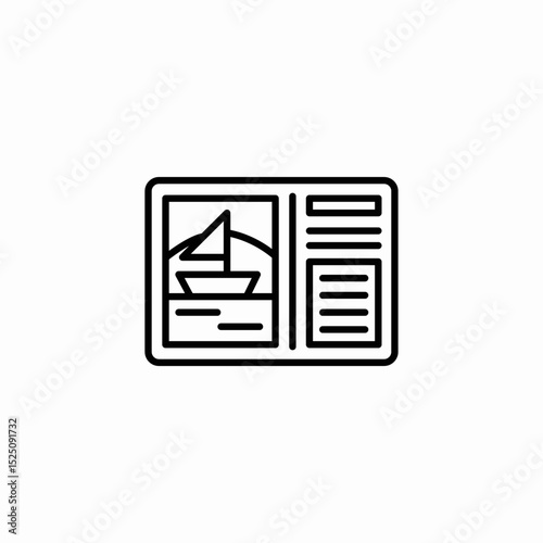 travel brochure icon sign vector