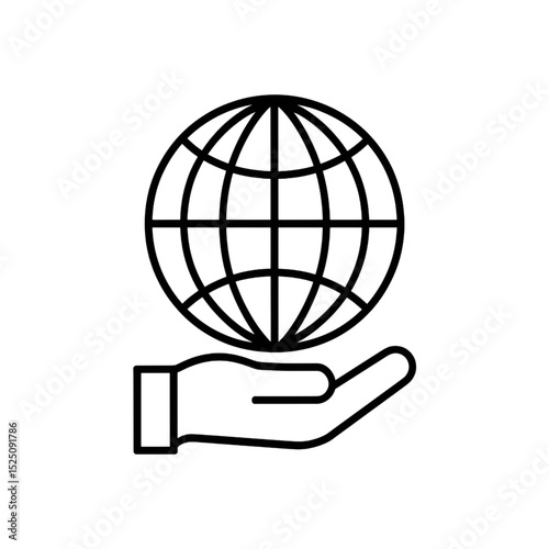 Hand Holding Globe – Global Care and Responsibility Icon