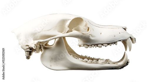 Dog skull and jaw isolated on white