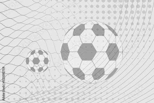 Football or soccer background with big ball in gray colors.