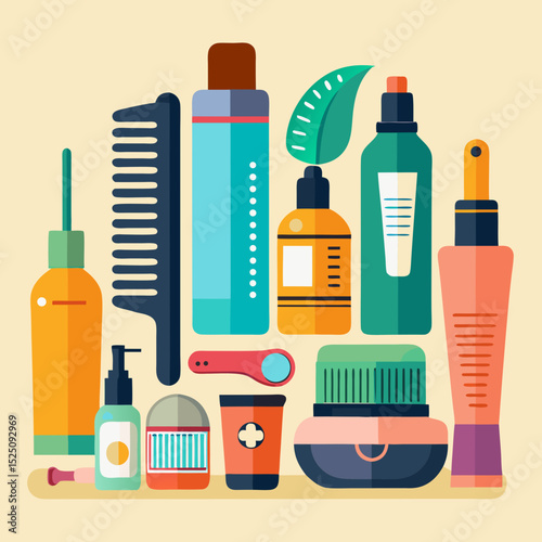 National Hair Day Vector – Haircare, Styles, Products, Artistic Hair Design