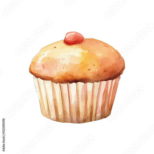 My Watercolor illustration, illustration muffin with berry painting isolated on a white background, illustration, AI painting design, vector illustration set, eps format