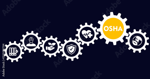 osha outline banner icon of occupational, safety, health, administration