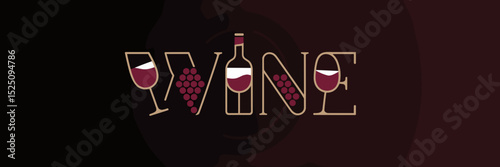 premium wine logo with burgundy text and gold highlights – suitable for winery branding, packaging, or marketing materials