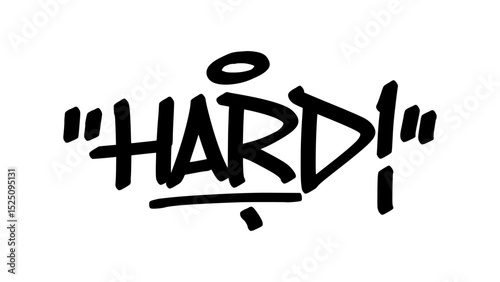 Graffiti tag “Hard” in bold black letters on transparent background. Urban street art style with strong and bold vibe, perfect for toughness and powerful graphic projects.
