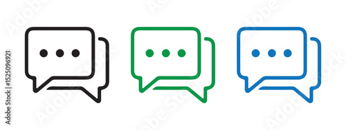 Color message envelope line art icon. Message bubbles vector. Conversation, SMS, Notification, Group Chat. Vector illustration