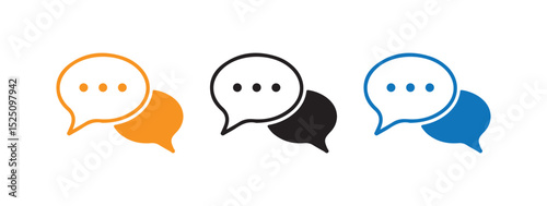 Color message envelope line art icon. Message bubbles vector. Conversation, SMS, Notification, Group Chat. Vector illustration