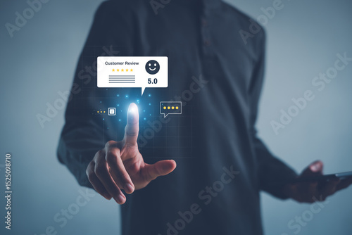Online customer satisfaction survey feedback and ratings for business success, Quality service evaluation positive customer reviews.