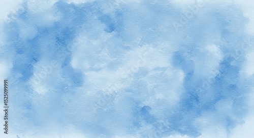 Abstract blue watercolor wash with varied tones creates a calming and gentle atmospheric texture