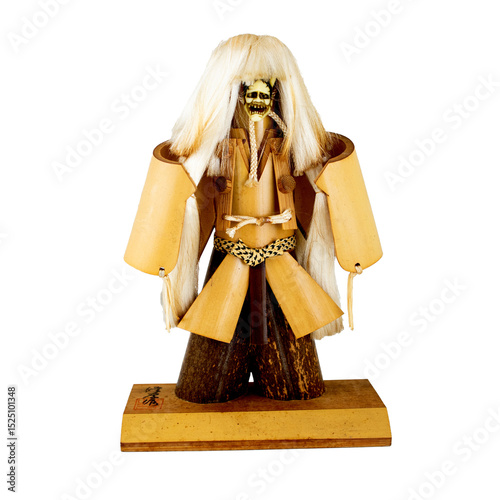 20250608012 Traditional Japanese doll of a warrior or deity made of bamboo.