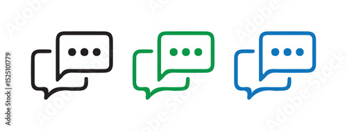 Color message envelope line art icon. Message bubbles vector. Conversation, SMS, Notification, Group Chat. Vector illustration