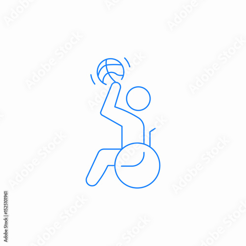 basketball paralimpics icon sign vector