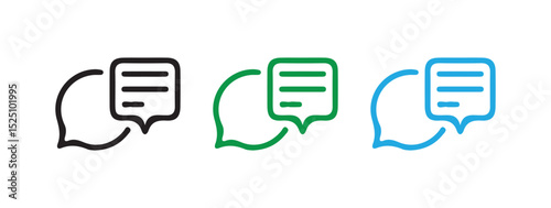 Color message envelope line art icon. Message bubbles vector. Conversation, SMS, Notification, Group Chat. Vector illustration
