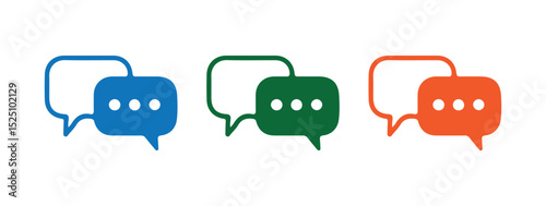Color message envelope line art icon. Message bubbles vector. Black chat box symbol. Vector illustration