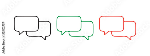 Color message envelope line art icon. Message bubbles vector. Black chat box symbol. Vector illustration