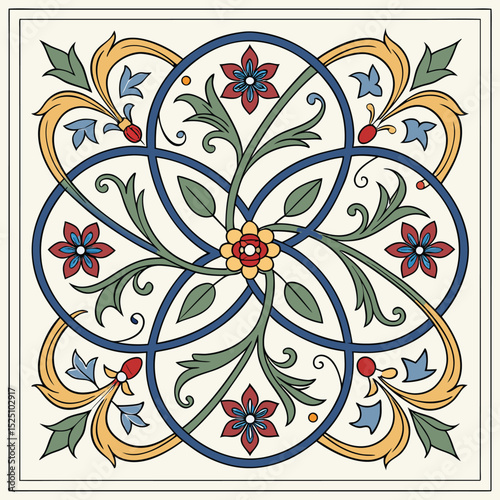 Elegant Arabesque Floral Tile Design Intricate Pattern for Home Decor