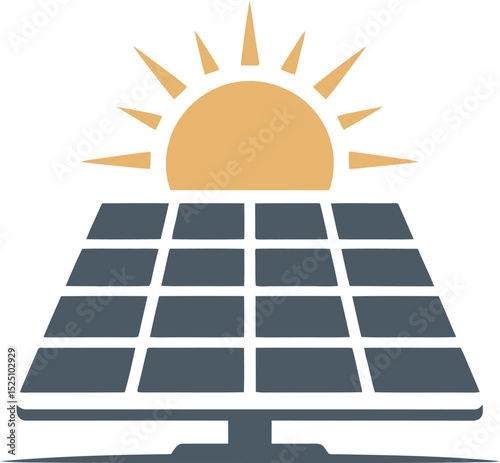 solar panel and sun