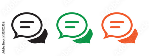 Color message envelope line art icon. Message bubbles vector. Black chat box symbol. Vector illustration