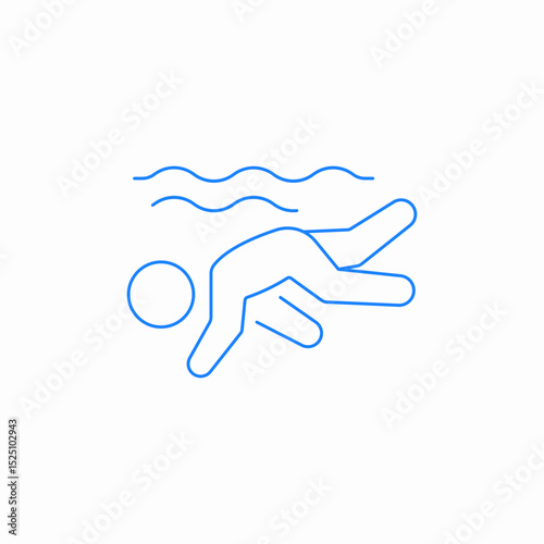 diving into water icon sign vector