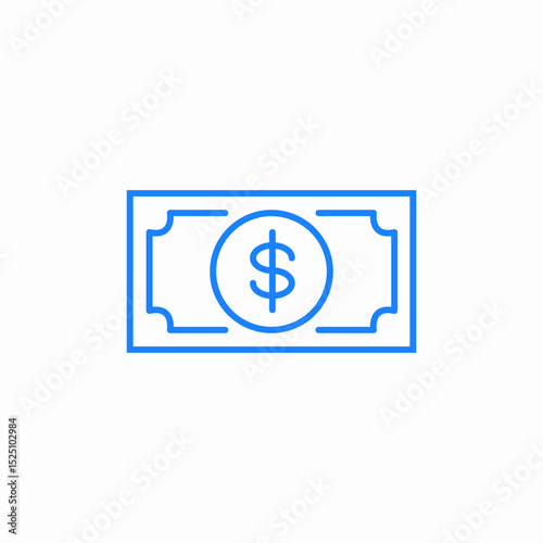 dollar banknote icon sign vector