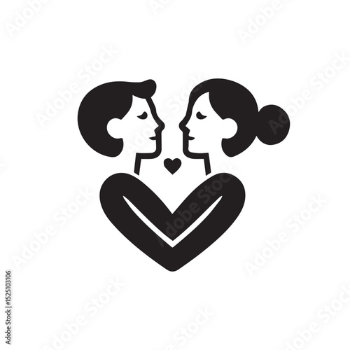 Love's Embrace: Simple and bold, this graphic evokes connection, affection, and the bonds that tie people together, making it perfect for themes of unity, relationship, and romance.