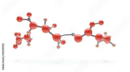 Somatotropin: Human Growth Hormone Molecule Models. 3D Rendering of Natural Peptide Hormone with Molecular Structure on White Background. Doping Agent Illustration