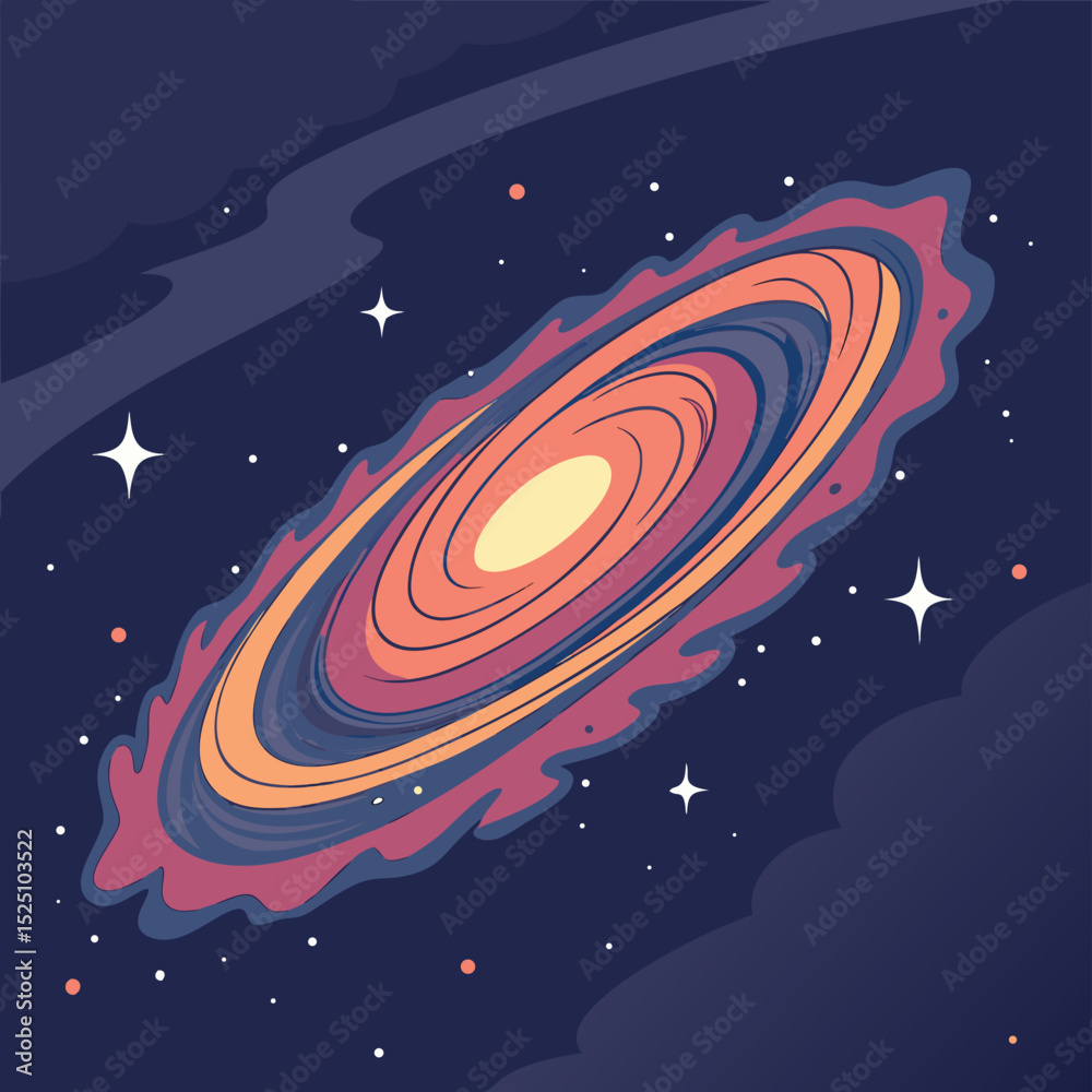 Fototapeta premium Cosmic Bloom A Galactic Spiral of Vibrant Hues