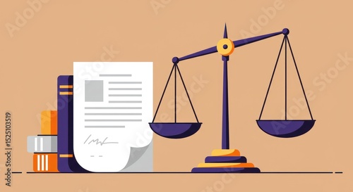 Justice balance scale legal illustration