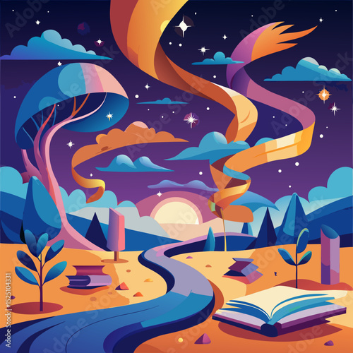 Random Acts of Poetry Day Vector Illustration, Creative Expression and Whimsical Writing Concept