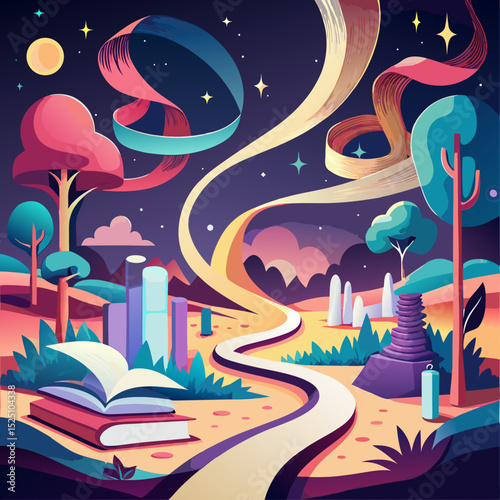 Random Acts of Poetry Day Vector Illustration, Creative Expression and Whimsical Writing Concept