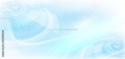 Abstract technology circle digital white on blue background.