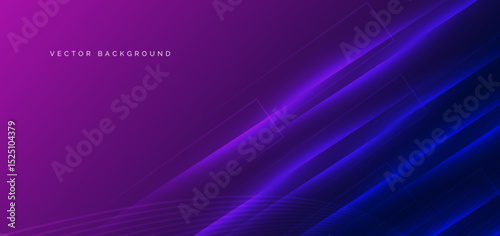 Abstract blue diagonal light ray with lighting effect sparkle on dark blue and pingk background. Technology concept.