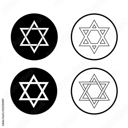 Isolated Star of David vector symbol design, Star Sign icon on White background.