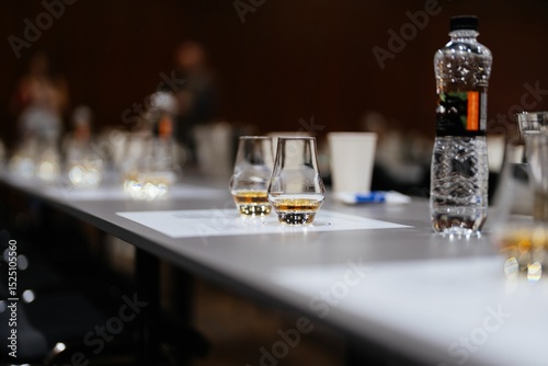 Tasting event showcasing fine spirits in an elegant indoor setting