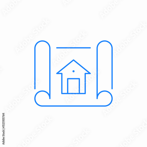house blueprint icon sign vector
