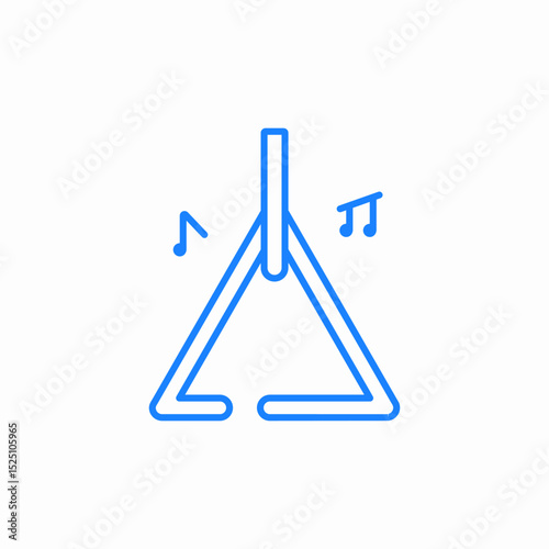 idiophone triangle music icon sign vector
