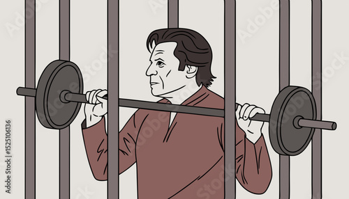 man lifting weights